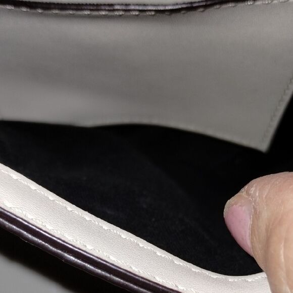 Calvin Klein Mini Shoulder Bag – White with Multicolor Stripes, Gold Logo Clasp - Picture 5 of 6